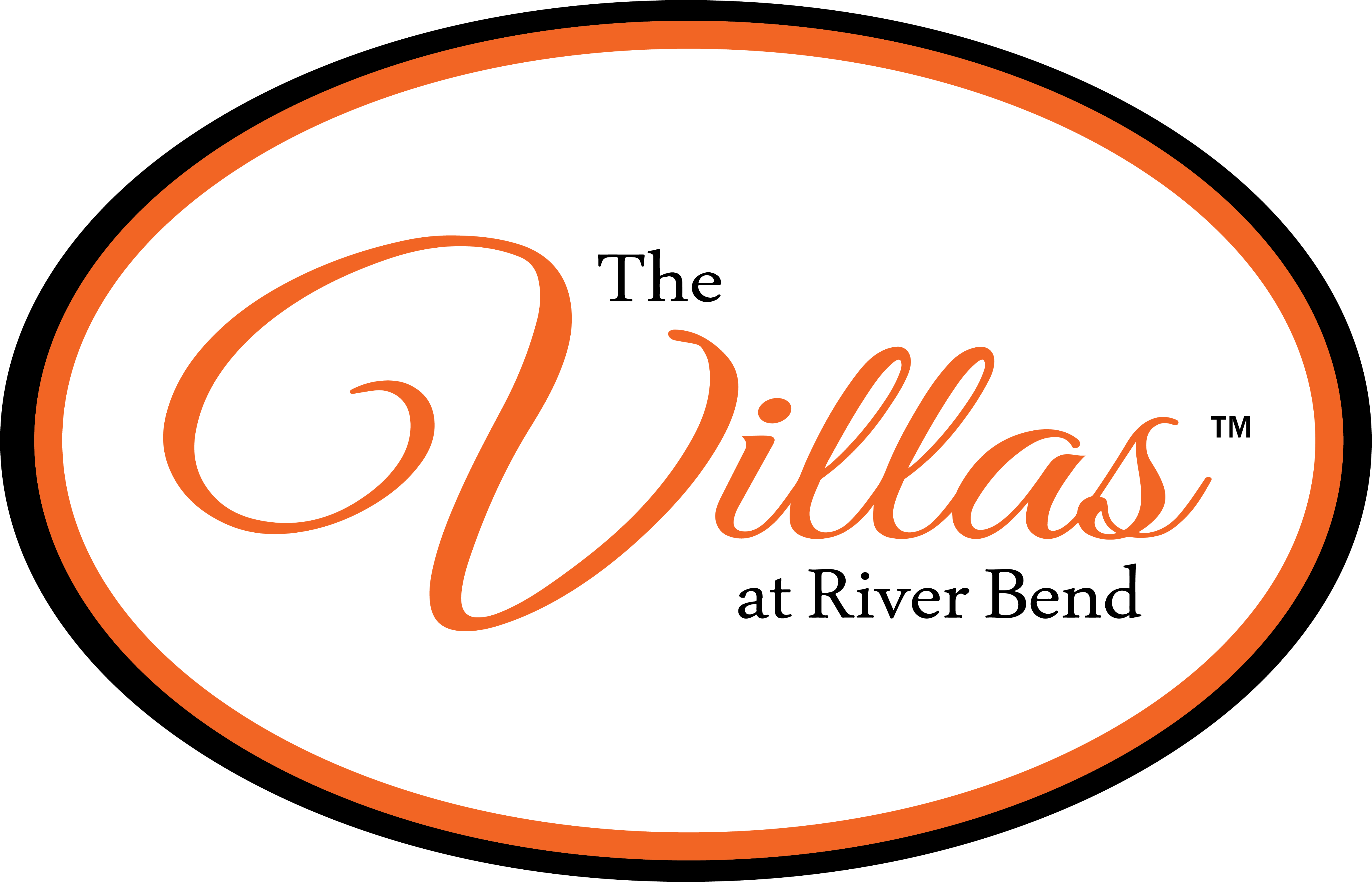 The image is a logo for "The Villas at River Bend".